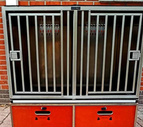 Grote 2-vaks autobench met ladenblok, Dieren en Toebehoren, Hondenhokken, Zo goed als nieuw, Ophalen