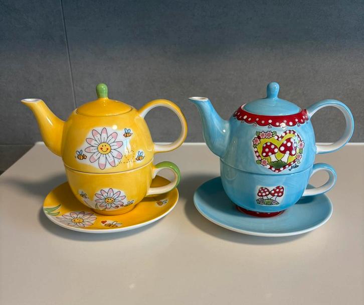 Thé pour une personne - Bol et carafe - 2 sets, Maison & Meubles, Cuisine | Vaisselle, Neuf, Tasse(s) et/ou soucoupe(s), Autres styles