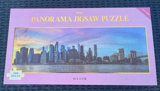 1000 stukjes puzzel – Skyline van New York – 98x33 cm, Hobby en Vrije tijd, Denksport en Puzzels, Zo goed als nieuw, Legpuzzel