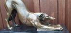 art d strekkende hond windhond hazewindhond brons, Ophalen of Verzenden
