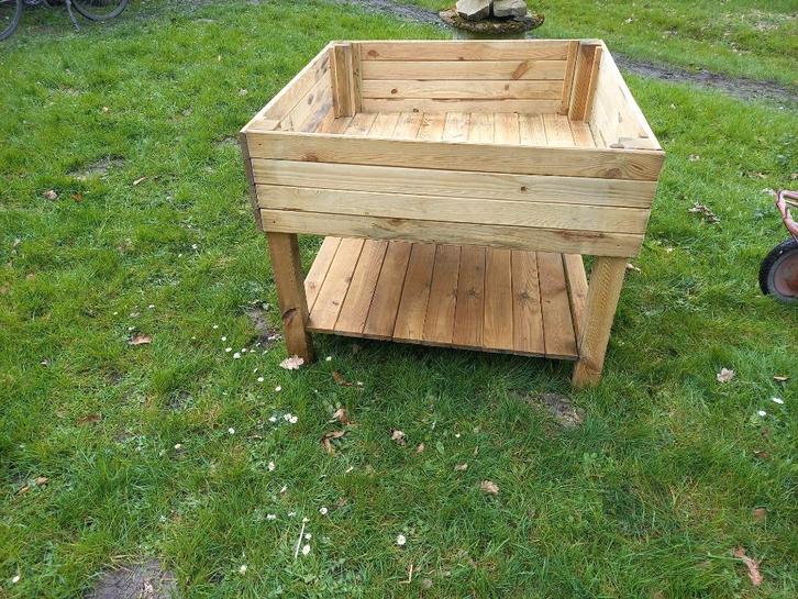 Kruidenbak, Tuin en Terras, Bloembakken en Plantenbakken, Nieuw, Hout, Binnen, Balkon, Tuin, 60 cm of meer, 100 cm of meer, Vierkant