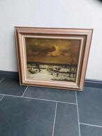olieverfschilderij van Achiel Lombaert winter in Mellaar, Antiek en Kunst, Ophalen