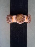 Roze lederen armband, Bijoux, Sacs & Beauté, Bracelets, Enlèvement ou Envoi, Rose