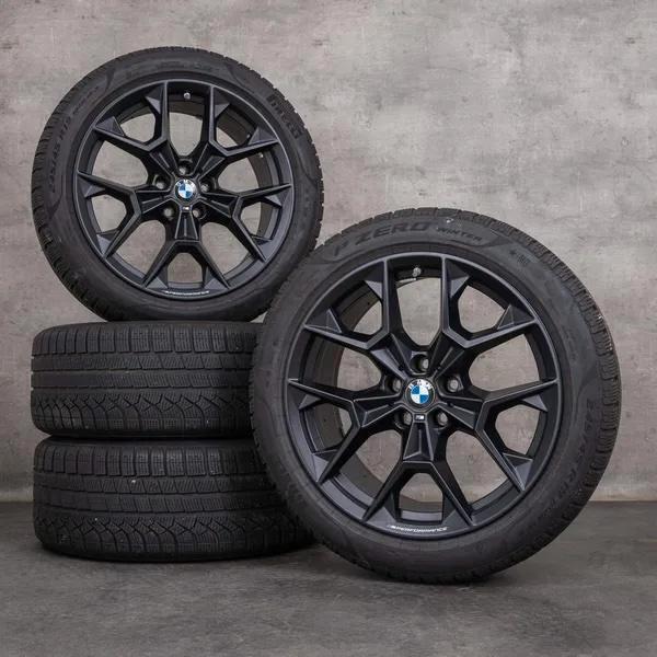 Originele BMW i5 winterwielen 19" velgen 942 M zwart mat, Autos : Pièces & Accessoires, Pneus & Jantes, Pneus et Jantes, Pneus hiver