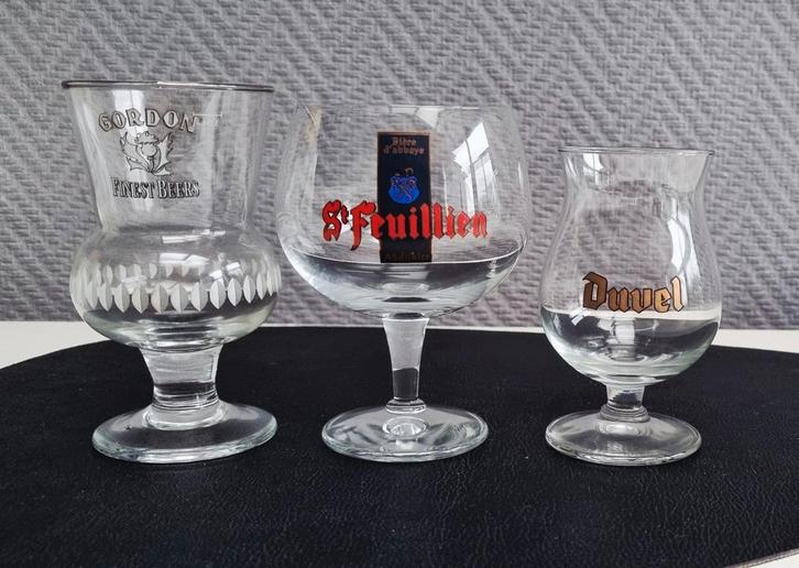 Lot  3 verres à bière miniatures 15cl, Collections, Verres & Petits Verres, Utilisé, Verre à bière, Enlèvement