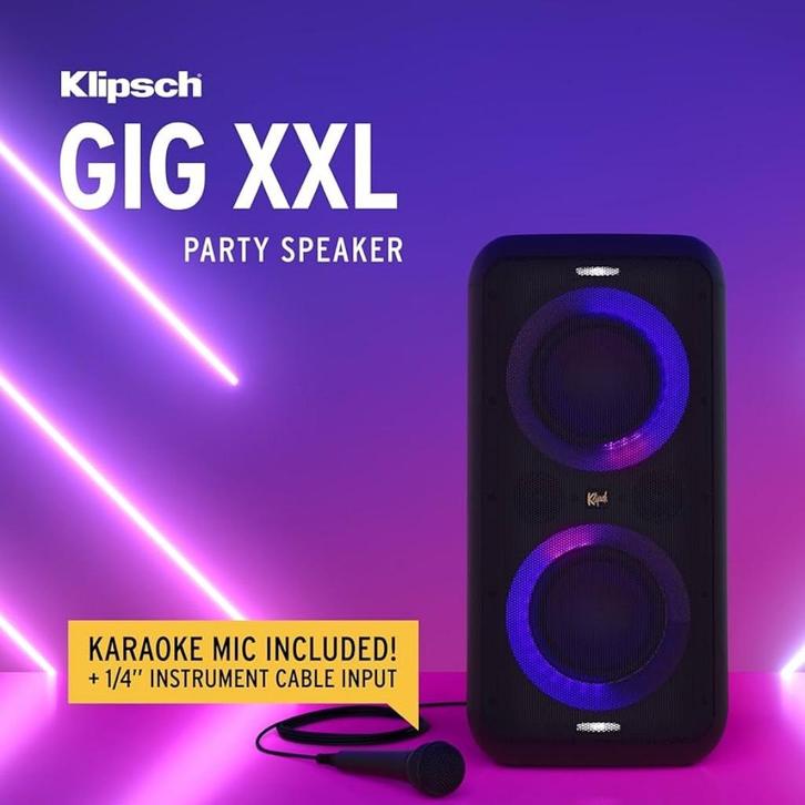 Klipsch Gig XXL - bluetooth partybox karaoke batterij, Audio, Tv en Foto, Luidsprekerboxen, Zo goed als nieuw, Center speaker