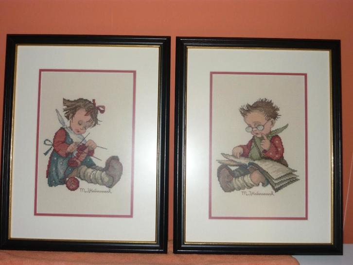 2 decoratieve "hummeltjes" kaders in zeer goede staat!, Maison & Meubles, Accessoires pour la Maison | Décorations murale, Comme neuf