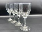 Set van 4 Vintage Luminarc Wijnglazen – Lichtblauwe Streep, Ophalen of Verzenden
