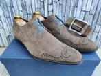 Floris van Bommel beige schoenen + riem - Maat 43 1/2, Comme neuf, Autres couleurs, Chaussures à lacets, Envoi