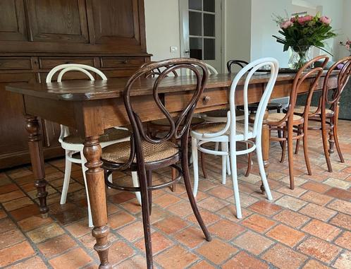Authentieke lange eiken eettafel, Huis en Inrichting, Tafels | Eettafels, Ophalen