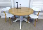 Prachtige landelijke ronde eettafel 110 cm, Huis en Inrichting, Ophalen, Zo goed als nieuw, Vier personen, Wit landelijk rustiek