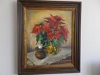 Schilderij Kerstrozen in koperen pot van Bertha Dieben, Antiek en Kunst, Ophalen
