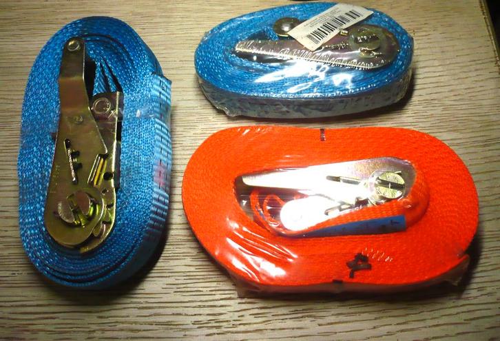 3 nieuwe sets spanbanden met ratel - 25 mm - NIEUW !!, Doe-het-zelf en Bouw, Gereedschap | Handgereedschap, Nieuw, Ophalen of Verzenden