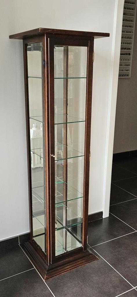 Glazen vitrinekast, Huis en Inrichting, Kasten | Vitrinekasten, Zo goed als nieuw, 100 tot 150 cm, Minder dan 50 cm, 25 tot 50 cm