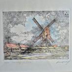 Frans Vanderveken, ingekleurde ets, Ophalen of Verzenden