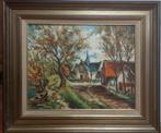 schilderij Antoon Buys dorpslandschap  86, Antiek en Kunst, Ophalen of Verzenden