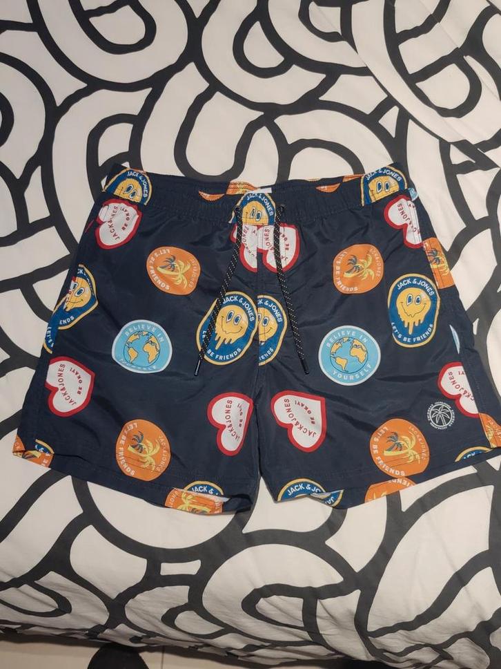 Jack & Jones zwembroek – vrolijke print, Kleding | Heren, Badmode en Zwemkleding, Zwemshort, Maat 48/50 (M), Blauw, Ophalen