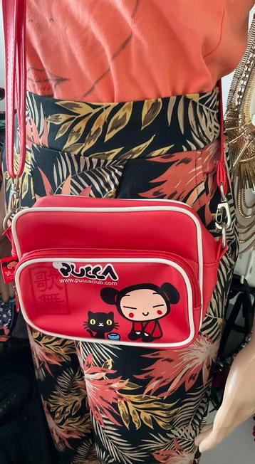 Joli sac bandoulière rouge Pucca, Enlèvement ou Envoi, Utilisé, Rouge, Autres marques