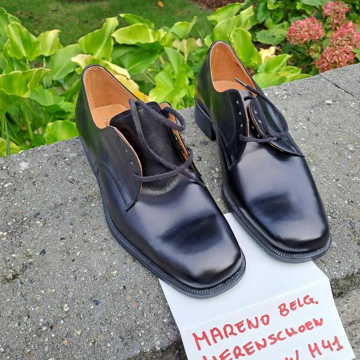NIEUWE, zwart leder veterschoen, merk Mareno, M 41, Kleding | Heren, Schoenen, Nieuw, Veterschoenen, Zwart, Ophalen