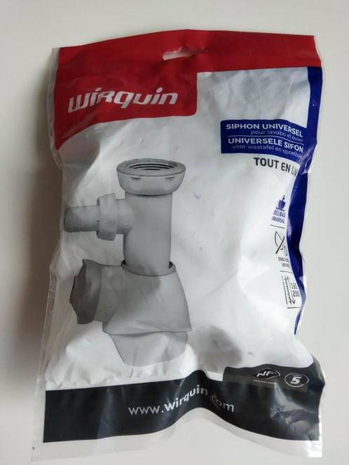 Wirquin universele sifon nieuw wit, Doe-het-zelf en Bouw, Sanitair, Nieuw, Wastafel, Ophalen of Verzenden