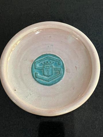 Vintage PERIGNEM Vandeweghe gesigneerde kom schaal turquoise beschikbaar voor biedingen