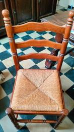 10 houten stoelen met rieten zitvlak, Huis en Inrichting, Stoelen, Vijf, Zes of meer stoelen, Gebruikt, Bruin, Hout