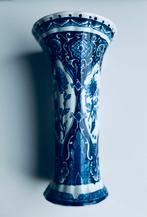 Delfts blauwe vaas – Boch La Louvière – vintage decoratief, Ophalen, Gebruikt, Blauw, Aardewerk of Porselein