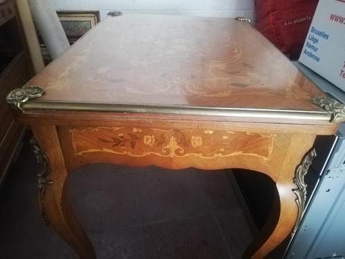 Table de jeu style Louis XV marqueterie, Antiek en Kunst, Antiek | Meubels | Tafels, Ophalen