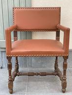 chaise en noyer massif - LouisXIII, Maison & Meubles, Canapés | Salons, Enlèvement, Une personne, Utilisé, Cuir