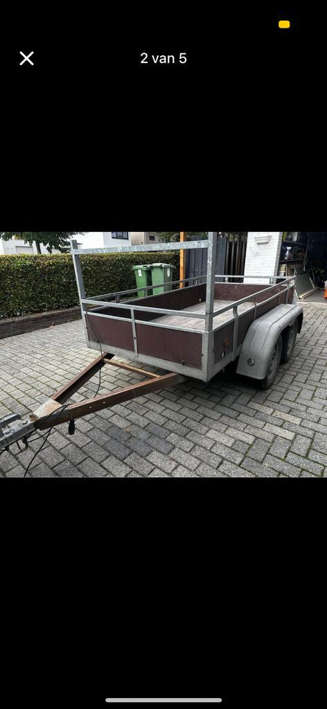 Aanhangwagen dubbelasser, Fietsen en Brommers, Fietsaccessoires | Aanhangwagens en Karren, Ophalen