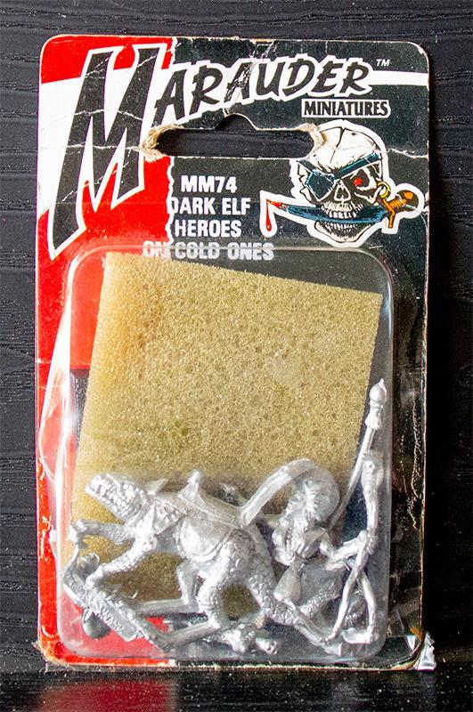 Marauder 74 Dark Elf Heroes on Cold Ones Blister 1991, Hobby en Vrije tijd, Wargaming, Zo goed als nieuw, Warhammer, Figuurtje(s)