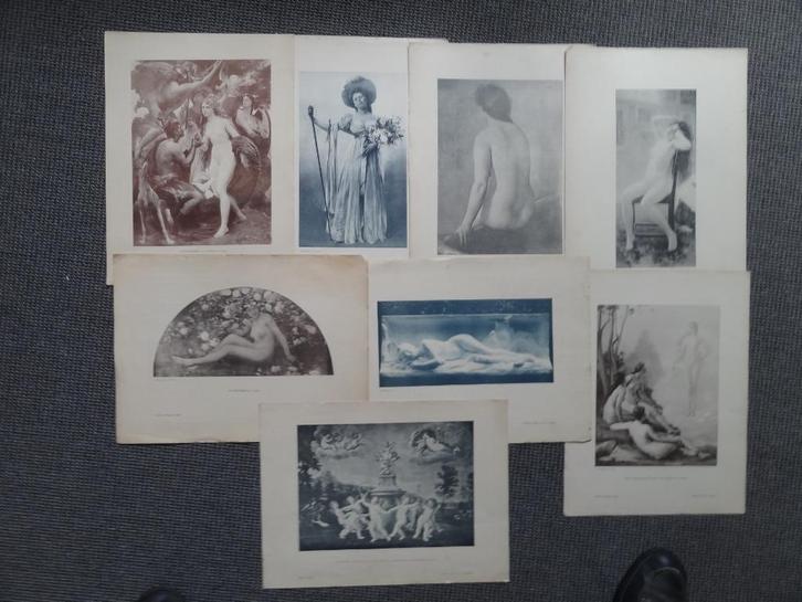 8 Héliogravures van zgn "nette naakten", Antiek en Kunst, Kunst | Etsen en Gravures, Ophalen