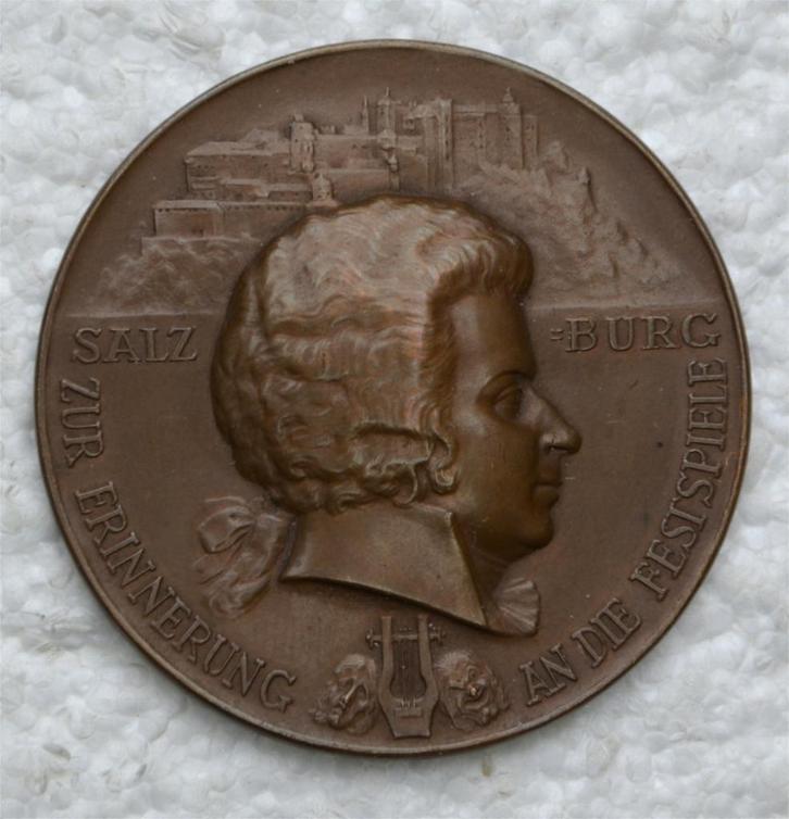 Medaille, Penning, SALZBURG, Mozart, Erinnerung Festspiele, Timbres & Monnaies, Pièces & Médailles, Bronze, Enlèvement ou Envoi