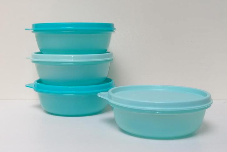 Tupperware™ « Ruimtekommetje » 300 ml x 4 - blauw, Huis en Inrichting, Keuken | Tupperware, Nieuw, Bak of Kom, Blauw, Verzenden