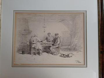 Johannes Bosboom  1817 - 1891  Litho   Boereninterieur beschikbaar voor biedingen