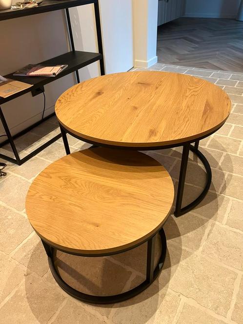Salontafels melamine eik, Huis en Inrichting, Tafels | Salontafels, Zo goed als nieuw, Ophalen