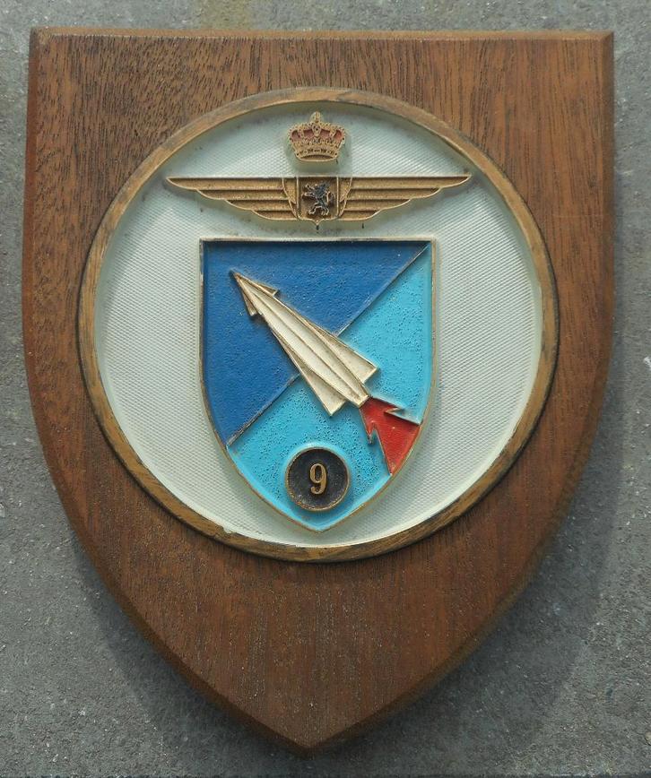 FORCE AERIENNE DANS LES FBA - 9EME WING MSL - INSIGNE CREST, Verzamelen, Militaria | Algemeen, Luchtmacht, Embleem of Badge, Verzenden