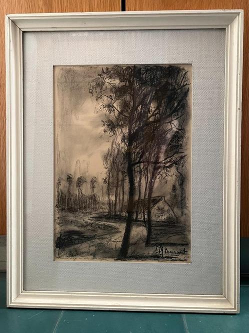 Landweg in de kempen van Jean Guy Beernaert, Antiek en Kunst, Kunst | Tekeningen en Fotografie, Ophalen