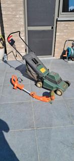 Grasmachine + gratis kantentrimmer, Ophalen, Gebruikt, Elektrische grasmaaier, Opvangzak