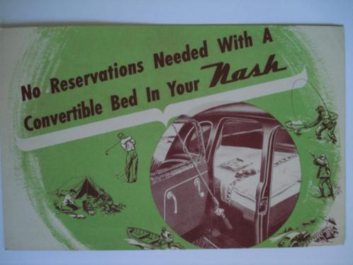 Nash Convertible Bed 1946 Brochure Catalogue Prospekt, Boeken, Auto's | Folders en Tijdschriften, Gelezen, Overige merken, Verzenden