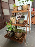 Plantenrek met 6 bloempotten, Tuin en Terras, Ophalen of Verzenden, Zo goed als nieuw