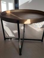 Mooie ronde salontafel , blad metaal goudkleurig, Ophalen, 50 tot 75 cm, Rond, 50 tot 100 cm