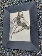 Mooie 3D vintage paardenkop in kader - hebbeding -> ruiter., Ophalen of Verzenden, Gebruikt