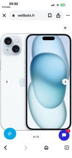 iPhone 15 plus 12&gb état impeccable avec coque et verre, 128 GB, 86 %, Comme neuf, Enlèvement