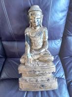Gouden houten Boeddha., Antiek en Kunst, Ophalen