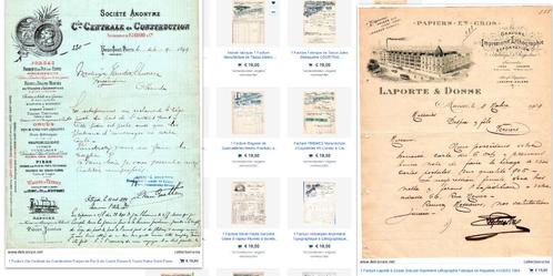 collection de 1800 anciennes factures et de 100 en-têtes de, Collections, Marques & Objets publicitaires, Utilisé, Ustensile, Enlèvement ou Envoi
