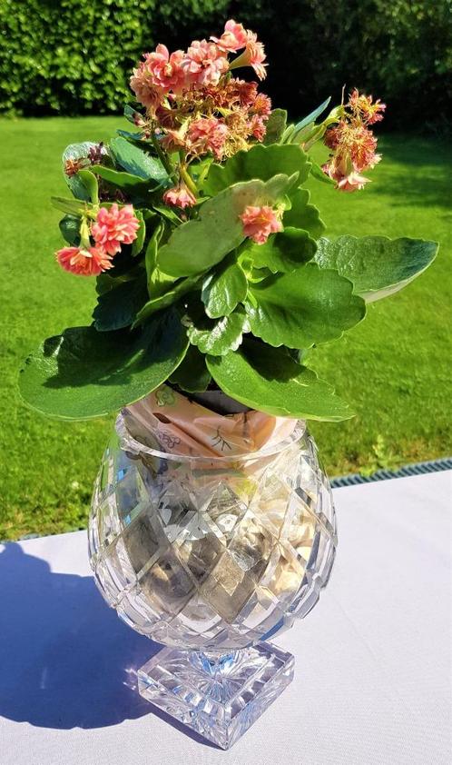 Zeer mooie vintage geslepen kristallen vaas, Antiek en Kunst, Antiek | Glaswerk en Kristal, Ophalen of Verzenden