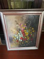 schilderij bloemen met kader - kunstschilder M. Van Loocke, Ophalen