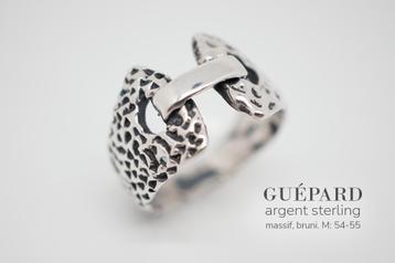 Bague stylé Guepard d'argent sterling