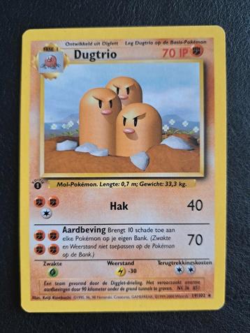 First edition Base Set Dugtrio 19/102 (NL) beschikbaar voor biedingen